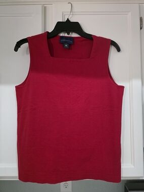 Charter Club Sleeveless Square-Neck Tank Red Size Medium Preowned